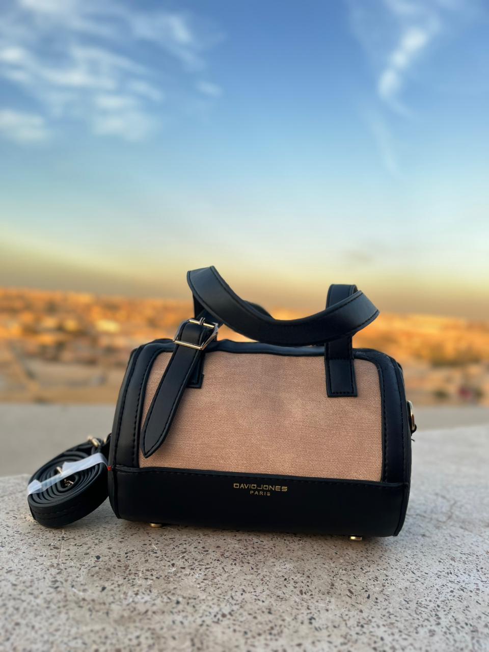 David Jones Paris Structured Handbag with Adjustable Strap