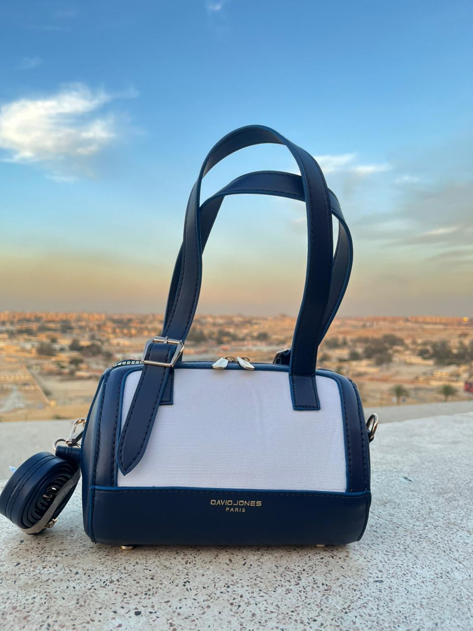 David Jones Paris Structured Handbag with Adjustable Strap