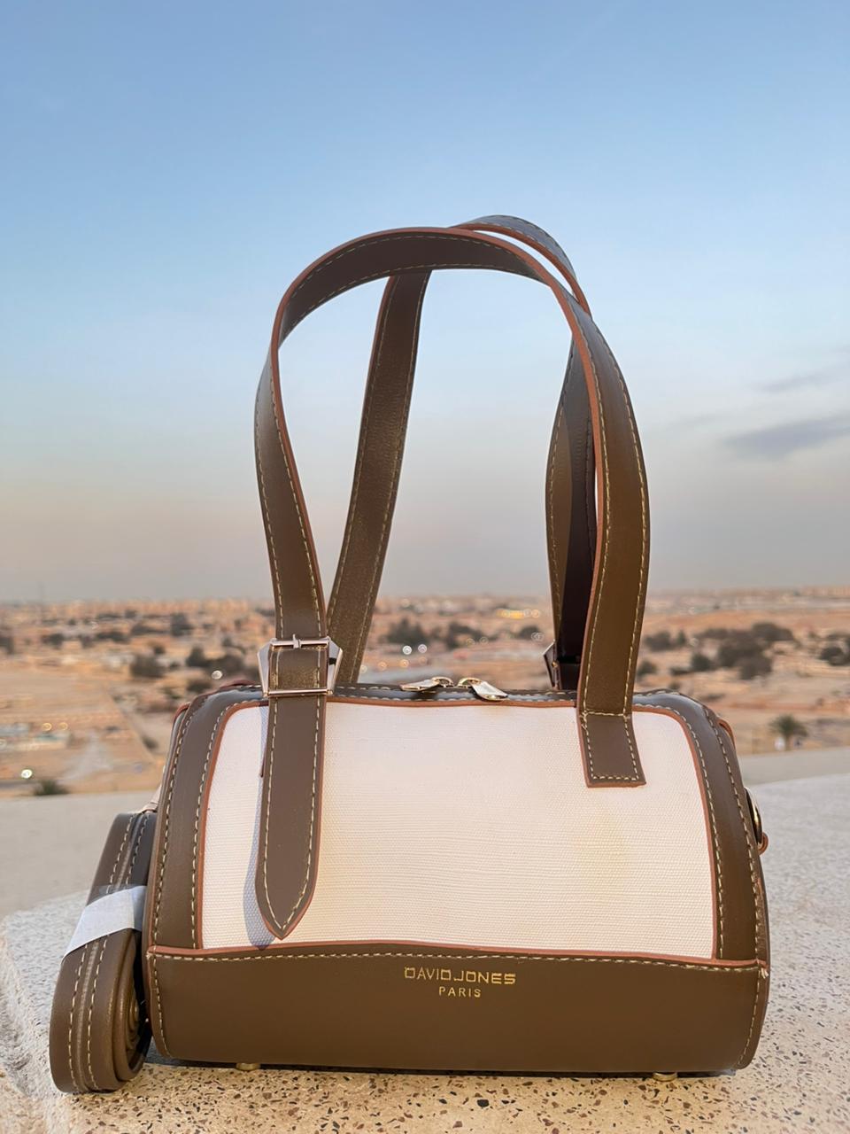 David Jones Paris Structured Handbag with Adjustable Strap